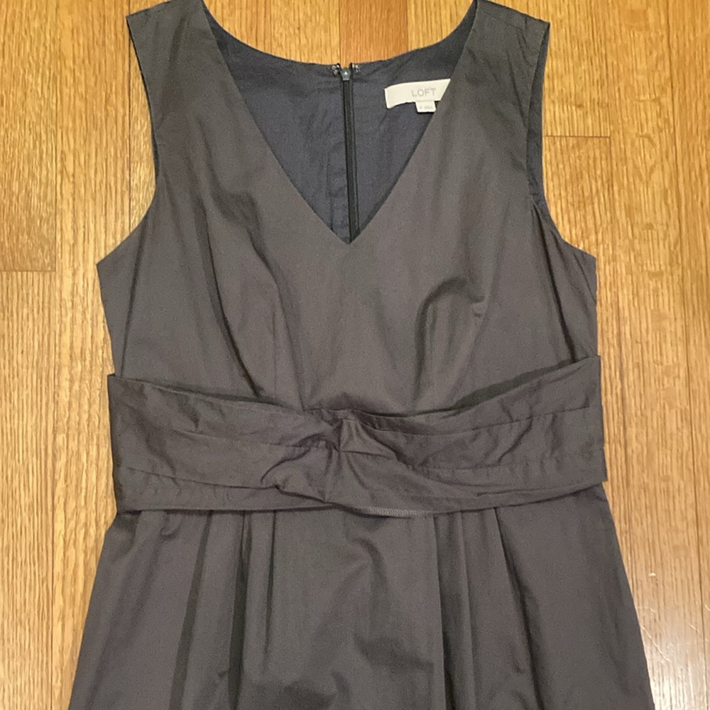 Loft Brown Cotton Dress Size 8 - Picture 10 of 14